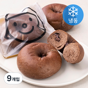 훕훕베이글 딥초콜릿 베이글 (냉동), 9개입, 140g