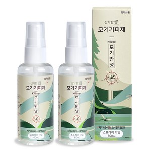 신기한방 모기안녕 모기기피제 스프레이, 60ml, 2개