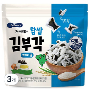 처음먹는 찹쌀 김부각 과자, 오리지널, 20g, 3개