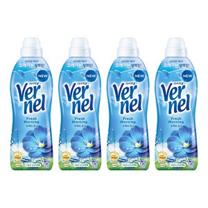 버넬 고농축 섬유유연제 프레쉬 모닝 본품, 900ml, 4개