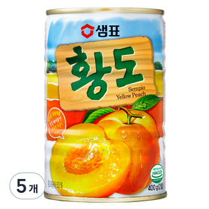 샘표 황도 통조림, 400g, 5개