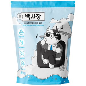 백사장 고양이 모래 무향 벤토나이트, 6kg, 1개