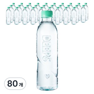 Deeps 에코 그린 먹는 해양 심층수 무라벨, 500ml, 80개