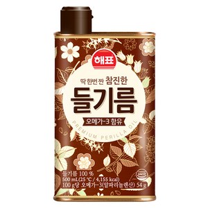 해표 참진한 들기름, 1개, 500ml