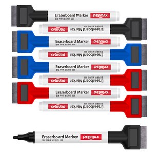 펜맥스 지우개 보드마카 3색 세트, 흑색 + 청색 + 적색, 1세트