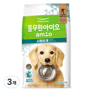 아미오 강아지 기능성 사료, 장건강/유산균, 1.5kg, 3개