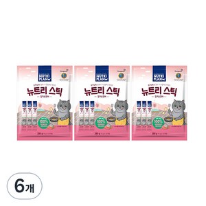 뉴트리플랜 뉴트리스틱 고양이 간식 20p, 혼합맛(참치/연어), 280g, 6개