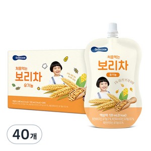 베베쿡 처음먹는 유기농 보리차, 보리맛, 40개, 120ml