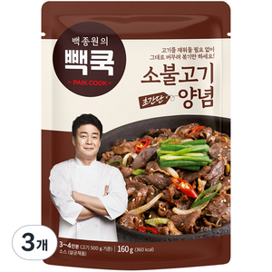 빽쿡 백종원의 소불고기양념, 160g, 3개