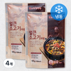 교동전선생 얼큰소고기국밥 2팩, 500g, 4개