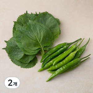 국내산 친환경 청양고추&깻잎, 130g, 2개