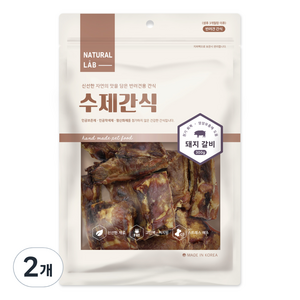 내츄럴랩 수제 건조간식, 돼지갈비, 300g, 2개