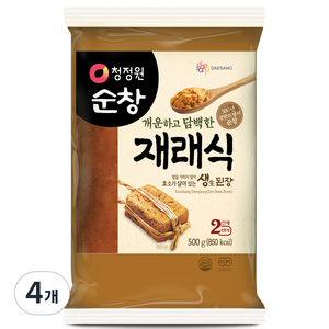 청정원순창 개운하고 담백한 재래식 생된장, 4개, 500g