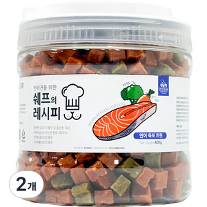 펫슐랭 강아지 쉐프의 레시피 트릿, 연어육포, 800g, 2개