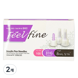 필텍 펜니들 Feel Fine 31G 8mm 100p, 2개