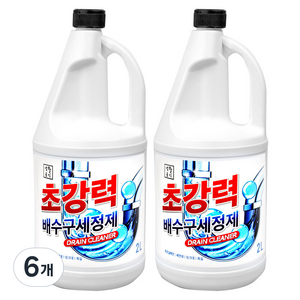 생활공식 초강력 배수구세정제, 2L, 6개