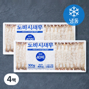 더더착한 튀김용 손질 노바시새우 40미 (냉동), 300g, 4팩