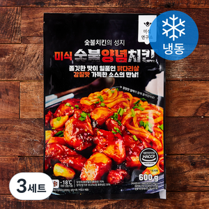 미식연구소 숯불양념치킨 500g + 소스 50g x 2개입 세트 (냉동), 3세트