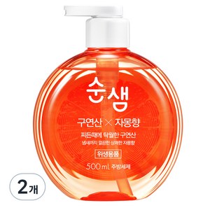 순샘 구연산 자몽향 주방세제 본품, 500ml, 2개