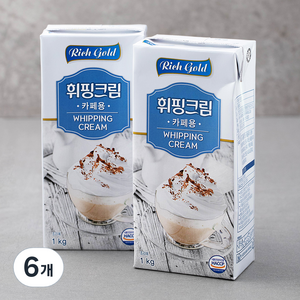 리치골드 휘핑크림, 1kg, 6개