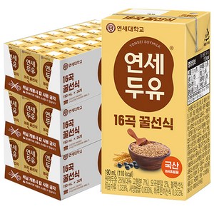 연세두유 16곡 꿀선식, 190ml, 72개