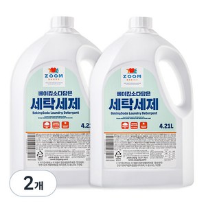 줌 베이직 베이킹소다 담은 액체 세탁세제, 4.21L, 2개