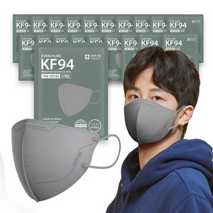 리벤스 에버퓨어 새부리형 황사방역마스크 대형 KF94, 그레이, 20개, 5개입