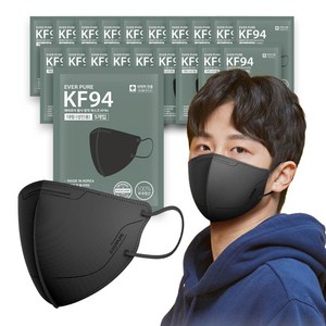 리벤스 에버퓨어 황사방역 마스크 대형 KF94, 블랙, 20개, 5개입