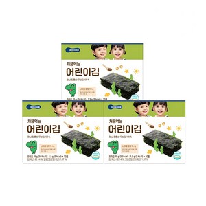 베베쿡 처음 먹는 어린이김, 15g, 3개, 오리지널