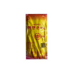 하얀손 국내산 미니 고무장갑, 옐로우, 중(M), 1개