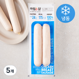 하림e닭 닭가슴살 소시지 오리지널 2개입 (냉동), 120g, 5개