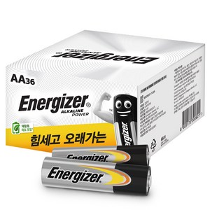 에너자이저 알카라인 파워 AA 36입 대용량 ONLINE종이팩, 36개입, 1개