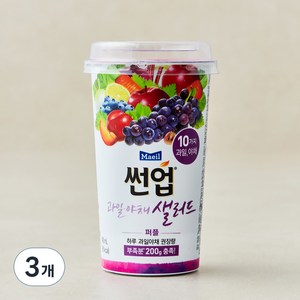 썬업 과일야채 샐러드주스 퍼플, 190ml, 3개