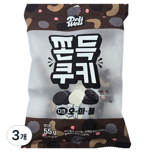 델리웰리 쫀득쿠키 다크 오마블, 55g, 3개
