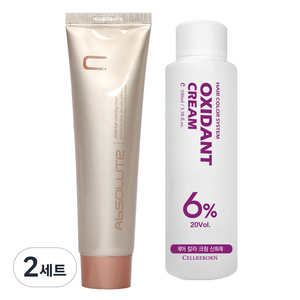 에비뉴쉬에뜨 앱솔루트 컬러링 크림 염색제 120g + 산화제 100ml, 레드와인, 2세트