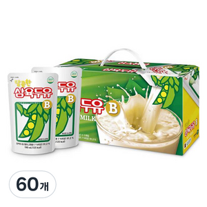 삼육두유 달콤한 B 파우치 두유, 60개, 190ml