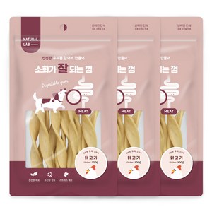 내츄럴랩 소화가 잘되는 덴탈껌, 닭고기, 100g, 3개