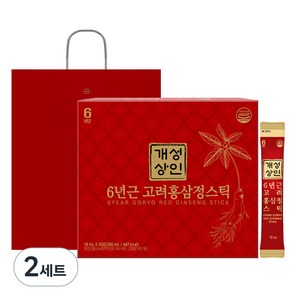 개성상인 6년근 고려홍삼정 스틱 + 쇼핑백, 300ml, 2세트