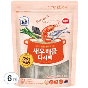 해표 새우 해물 다시팩, 150g, 6개