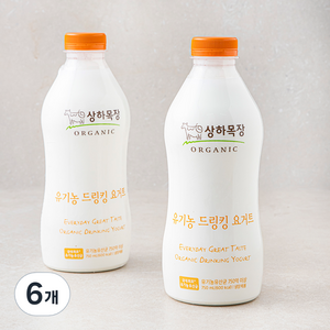 상하목장 유기가공식품 인증 드링킹 요거트, 750ml, 6개