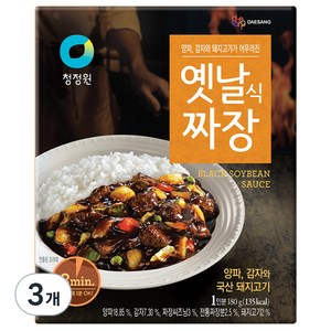 청정원 옛날식짜장, 180g, 3개