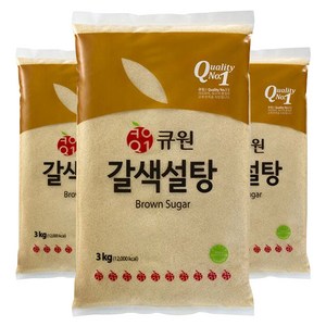 큐원 갈색설탕, 3kg, 3개