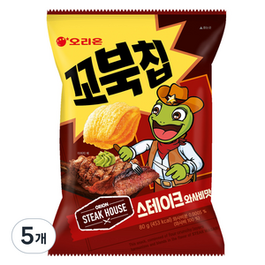 오리온 꼬북칩 스테이크 와사비, 5개, 80g