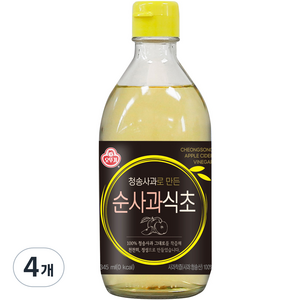 오뚜기 청송사과로만든 순사과식초, 4개, 345ml