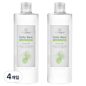 비타할로 데일리 뉴 제주 그린티 클렌징워터, 500ml, 4개