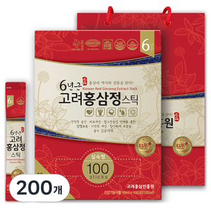 고려홍삼진흥원 6년근 고려홍삼정 스틱 타워형 + 쇼핑백, 1kg, 2개