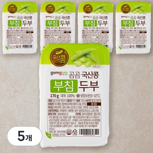 곰곰 국산콩 부침두부, 170g, 5개