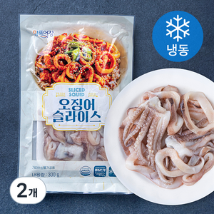 국내산 오징어슬라이스 (냉동), 300g, 2개