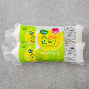 맑은물에 참 좋은 국산콩 100% 순두부, 400g, 2개