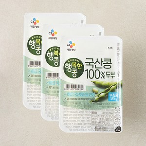 행복한콩 두부 국산콩 100퍼센트 두부 부침용, 180g, 3개